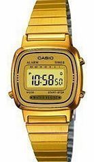 Gold Plated Ladies Digital Bracelet Watch LA670WEGA-9EF