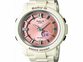 Casio Ladies Baby-G World Time White Resin Strap