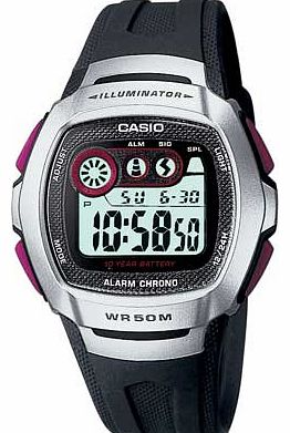 Casio Mens Black Illuminator Red Detail Watch
