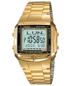 Mens Digital LCD Gold Tone Case and