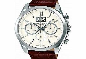 Casio Mens Edifice Brown Leather Strap Watch