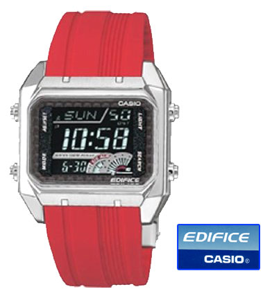 Casio Mens Edifice Red Digital Watch EDF 1000 4VDF