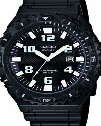 Casio Mens Quartz Watch with Black Dial Analogue Display and Black Resin Strap MRW-S300H-1BVEF