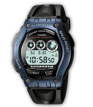 Casio Mens Sports Timer Dual Time Watch W 754H