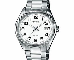 Casio Metallic and white steel bracelet watch