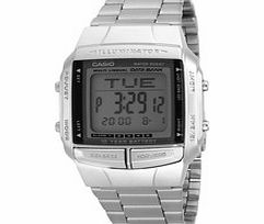 Casio Metallic digital steel LCD square watch
