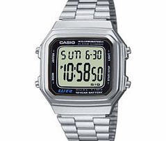 Casio Metallic steel digital LCD watch