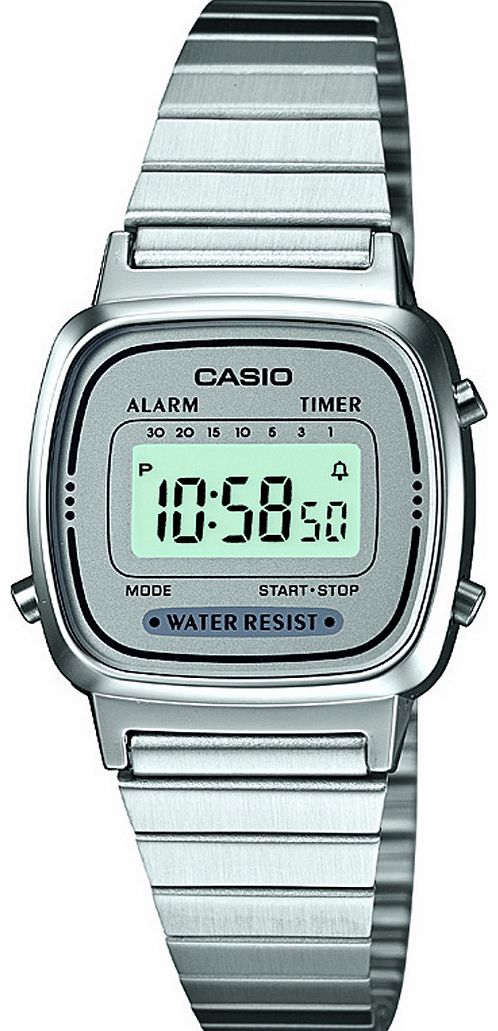 Casio Retro Silver Slimline Watch LA670WEA-7EF from