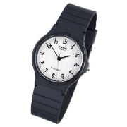 Casio white dial black resin watch