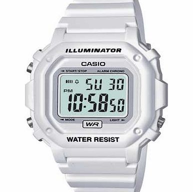 Casio White Unisex LCD Watch