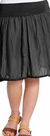 CASPAR Fashion CASPAR Womens Simple Classic Skirt / Pleated A-Line Skirt made from Cotton and Silk - many colours - RO002, Farbe:schwarz
