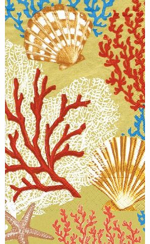 Caspari Entertaining with Caspari Palm Beach Paper Guest Towels, Pack of 15, Gold