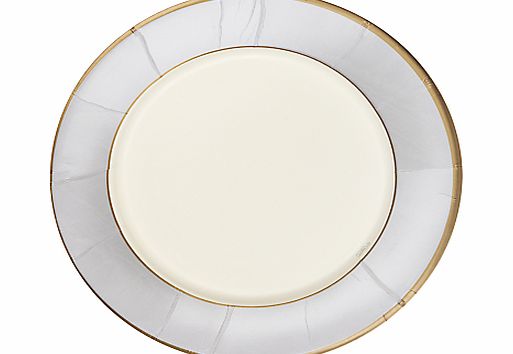 Caspari Paper Plates, Pack of 8, Silver Moire