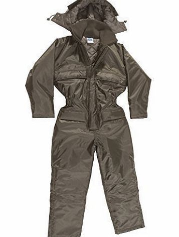 Blue Castle Mens Humber Waterproof Padded Coverall Overall Diamond Quilted Lining Taped Seams Detachable Padded Hood Four Pockets Leg Zip Elasticated Back Warm Workwear Farming Fishing Walking Safety 