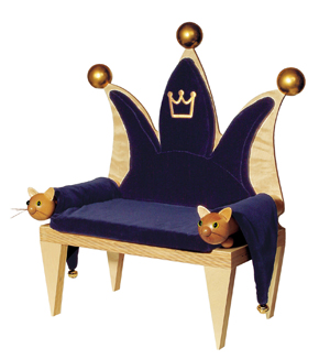 Cat Bed Sofa Throne Finished in Royal Blue Velvet