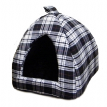 Cat Cosipet Igloo Glen Tartan Black and White