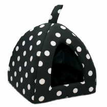 Cat Cosipet Polka Dot Igloo Black and Red