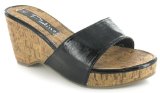 Platino `Jelly` Ladies Fashion Mule Wedge Sandal Shoes - Black - 5 UK
