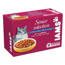 Cat Iams Senior and Mature Cat Food Pouches 100G X