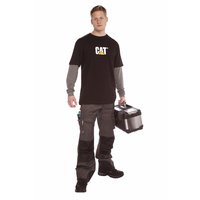 CAT Trademark Black / Grey Ringer T-Shirt Size L