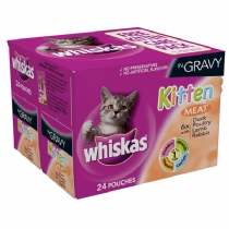 Cat Whiskas Kitten Food Pouch 100G X 48 Pack Mega