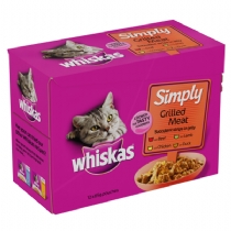 Cat Whiskas Pouch Simply Grilled Meat 85G X 12 Pack