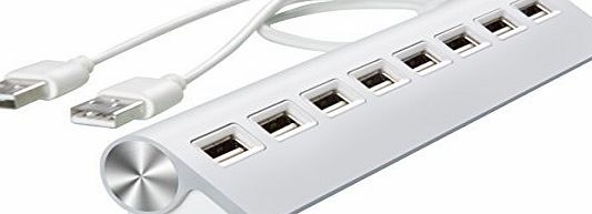 Cateck Premium 8-Port Aluminum USB Hub with 2-Foot Shielded Cable for iMac, MacBook Air, MacBook Pro, MacBook, Mac Mini, PCs and Laptops