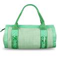 Caterina Lucchi Aqua Woven Straw and Leather Sequined Barrel Bag