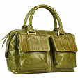 Caterina Lucchi Kiwi Double Pocket Satchel Leather Bag