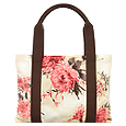 Pink Flowers Rectangular Linen Flat Tote Bag