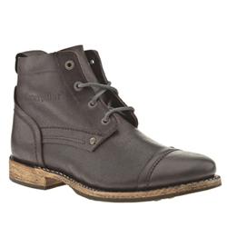 Male Caterpillar Morrison Leather Upper Casual Boots in Dark Brown