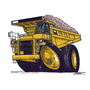 caterpillar Truck - Yellow Kids T-shirt