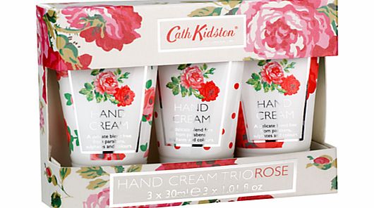 Cath Kidston Rose Hand Cream Trio, 3 x 30ml