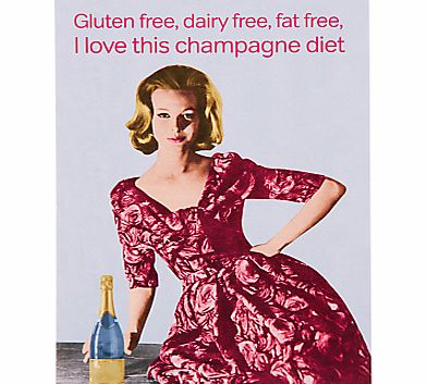 Cath Tate Cards Champagne Diet Birthday Card