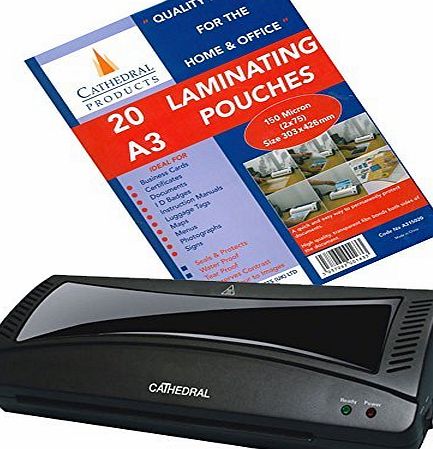 Cathedral Products Cathedral A3 Laminator - Inc. 25 FREE POUCHES