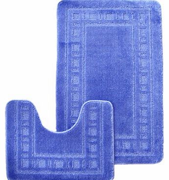Catherine Lansfield Armoni Bath Mat & Pedestal Mat Set, Blue
