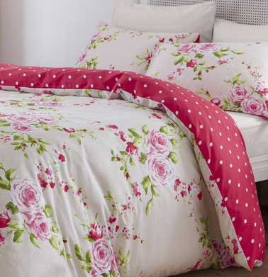 Catherine Lansfield Canterbury Red Duvet Cover Set - Kingsize