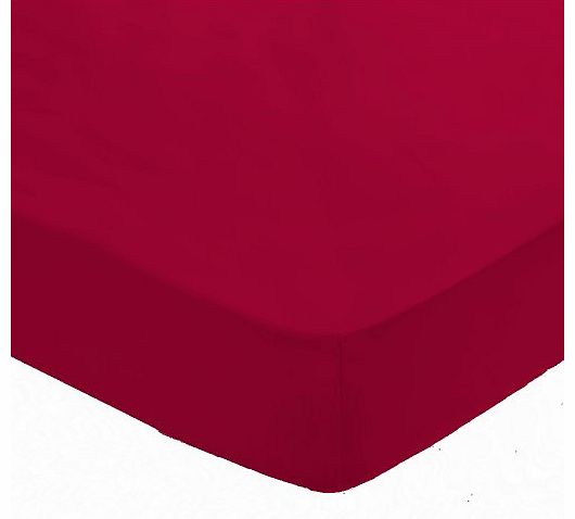 Catherine Lansfield Double Red Fitted Sheet