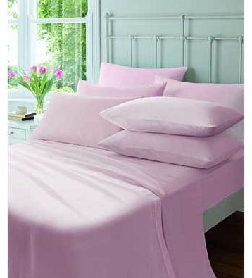 Catherine Lansfield Flannelette Pink Pair of Pillowcases