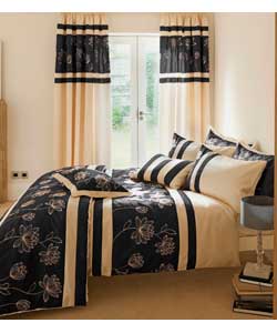 Catherine Lansfield Indulgence Tulipa Black Duvet Cover Set - Kingsize