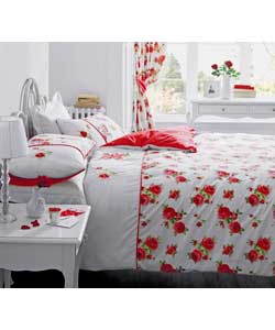 Catherine Lansfield Indulgence Verity Red Duvet Cover Set - Double