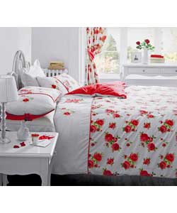Catherine Lansfield Indulgence Verity Red Duvet Cover Set - Kingsize