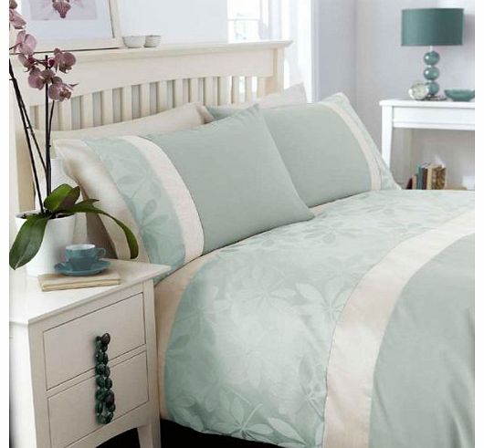 Catherine Lansfield Ivy Floral Duvet Set Duck Egg - Kingsize