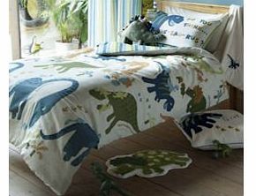 Catherine Lansfield Kids Dinosaur Beige Green Blue Single Dino Duvet Set