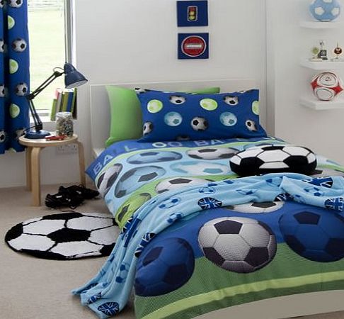 Catherine Lansfield Kids Football Double Quiltset, Blue