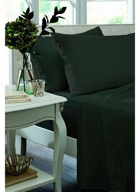 Percale Non Iron Black Fitted Sheet - Single