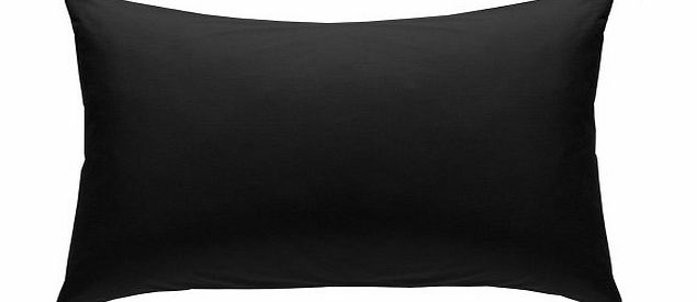 Catherine Lansfield Percale Non Iron Black Pair of Housewife