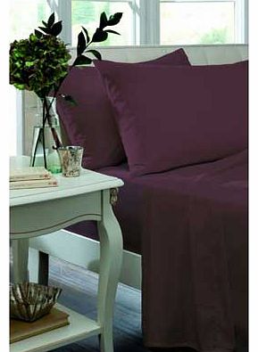 Percale Non Iron Claret Fitted Sheet - Single