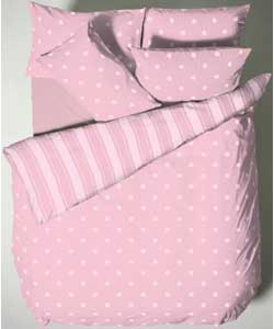 Catherine Lansfield Polka Dot Duvet Cover Set - Pink - Single