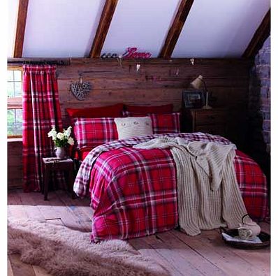 Catherine Lansfield Red Kelso Duvet Cover Set -